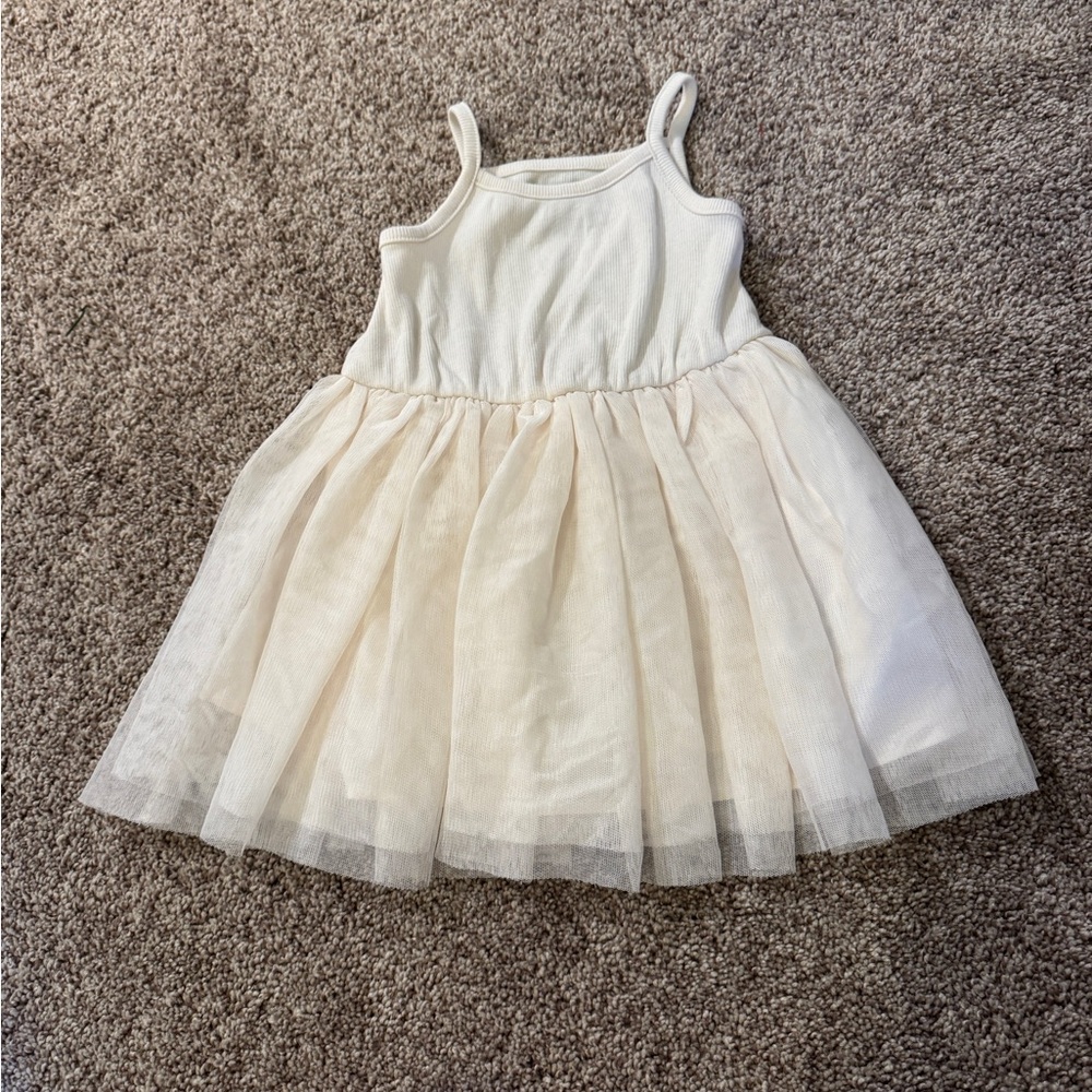 Old Navy Cream and White Kids Dress